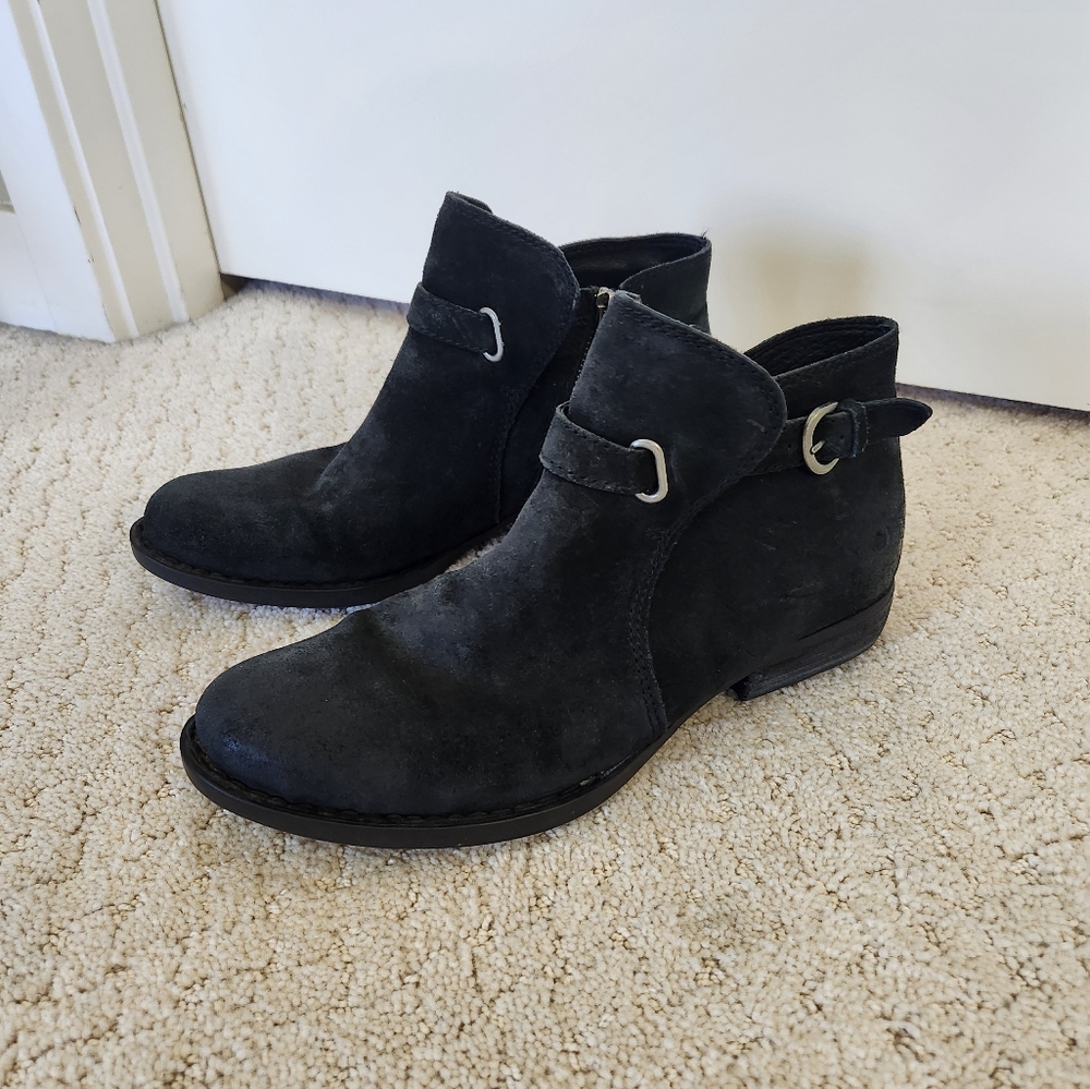 Women's Black Suede Ankle Boots